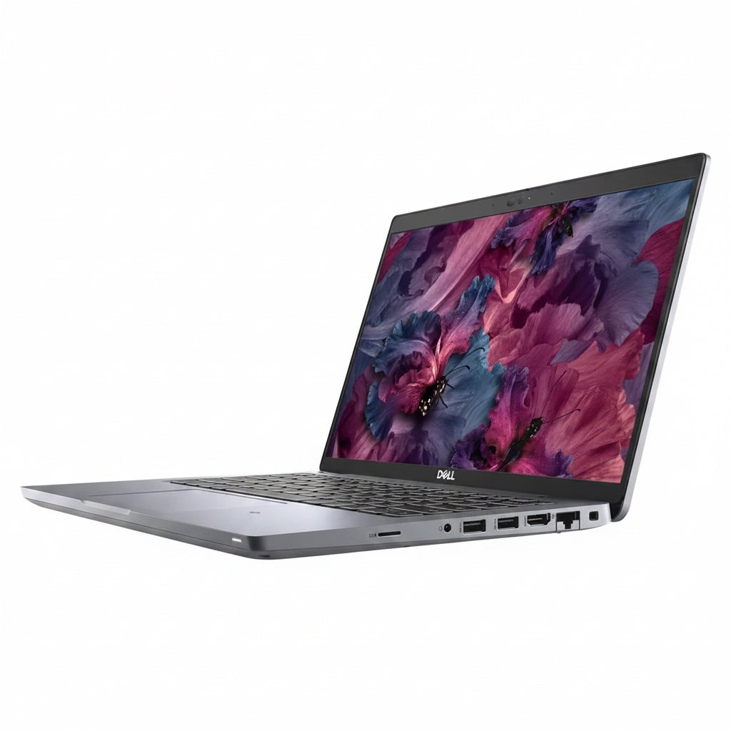 Silver Dell 5420 laptop on a white background