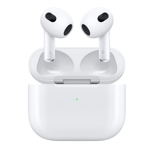 Apple AirPods 3 open on a white background