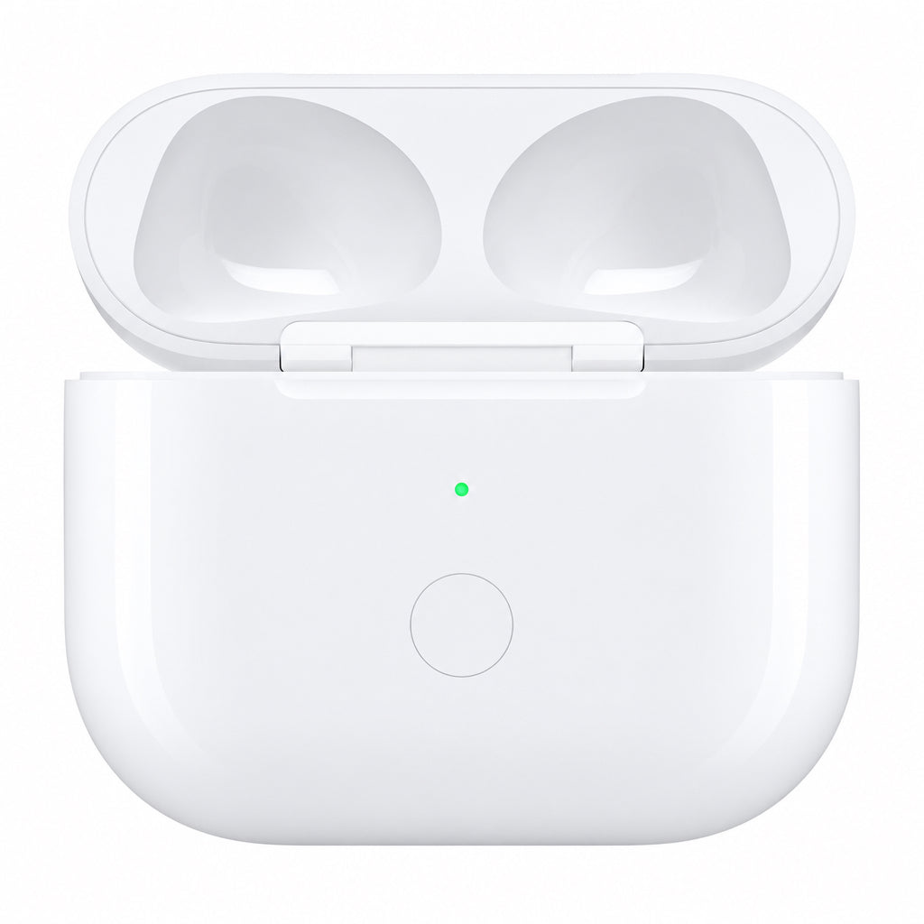 AirPods Gen 3 case open on white background 