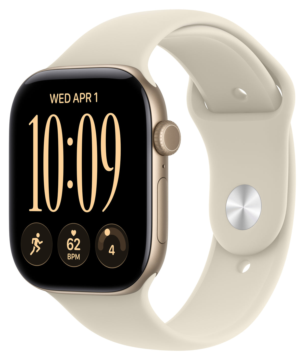 Apple Watch series 12 gold on a white background