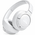 White JBL tune headphones on a white background