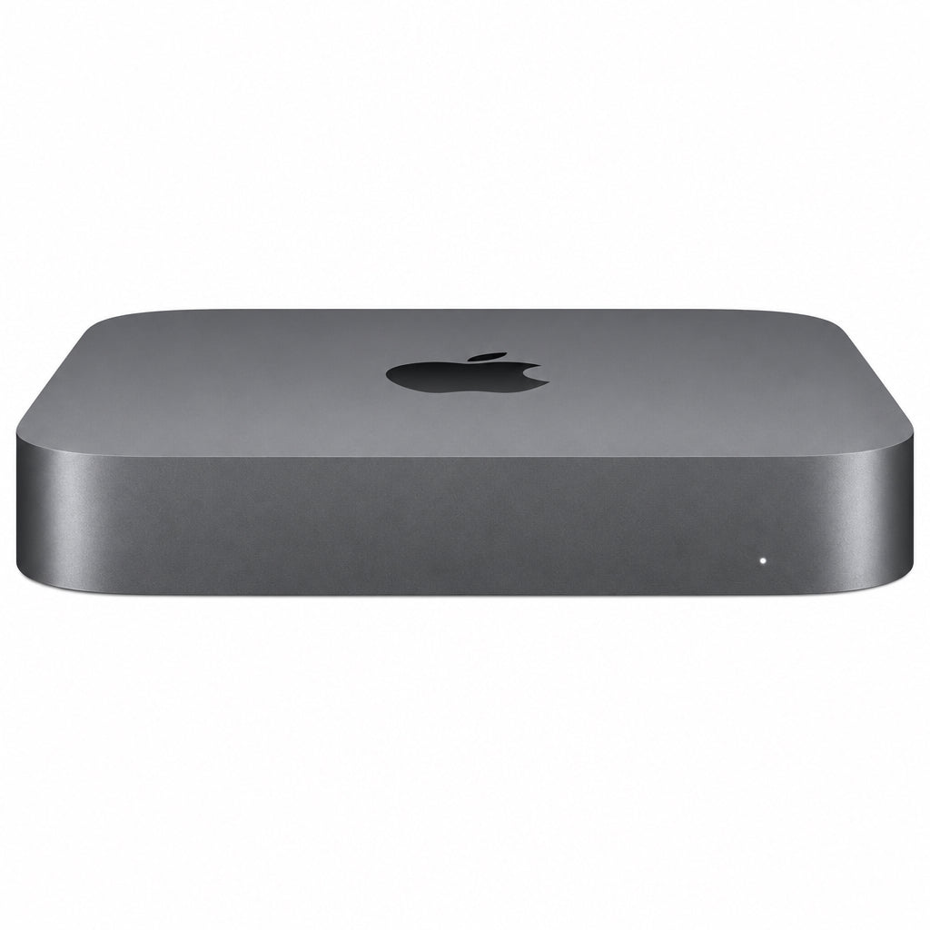 Gray Apple device with a logo on a white background
