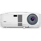 A white NEC projector shown from a side profile view against a solid white background.