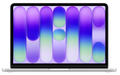Laptop with a colorful display on a white background