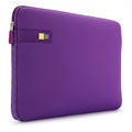 Purple laptop sleeve with a visible brand logo on a white background