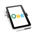 Wacom tablet and pen on white background
