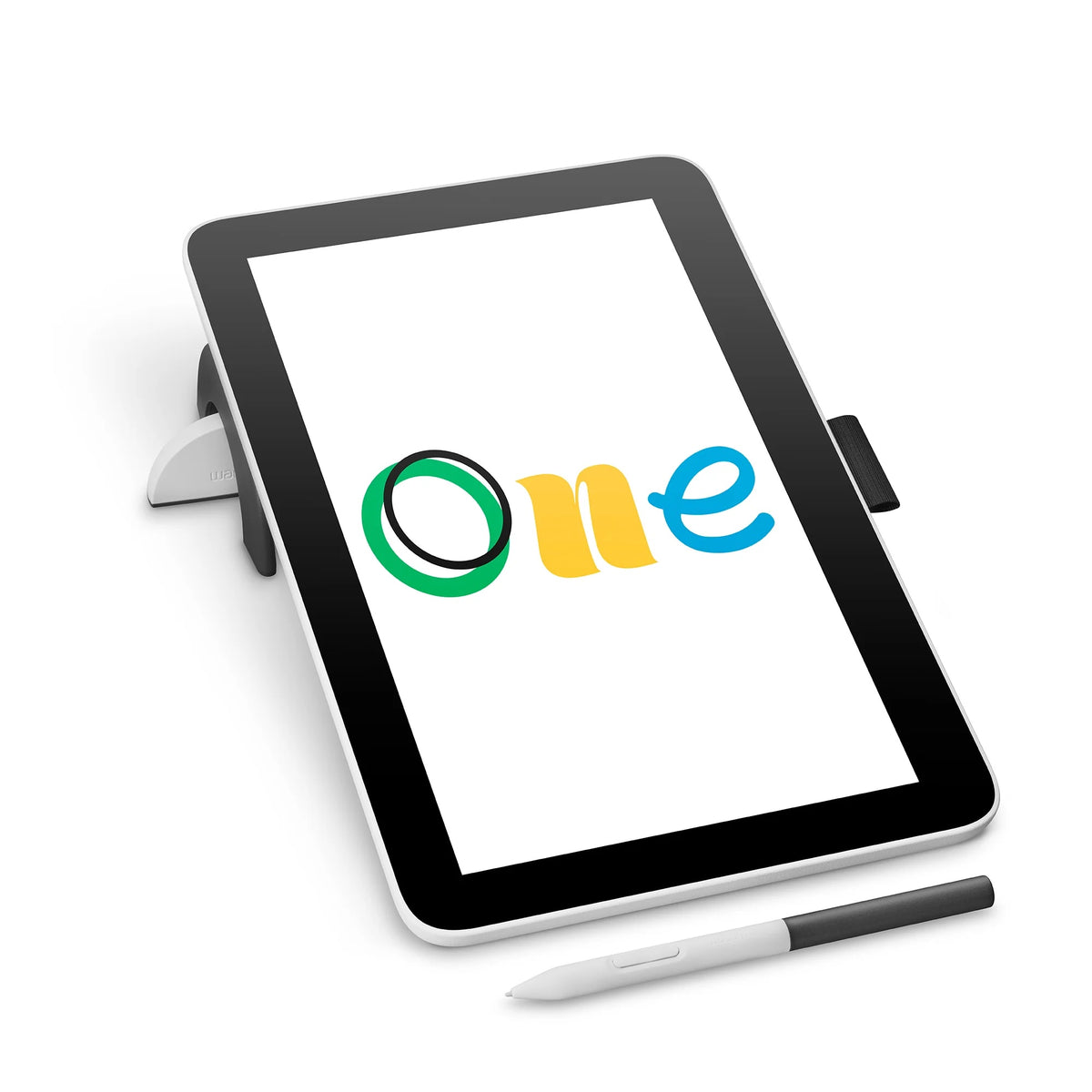 Wacom tablet and pen on white background