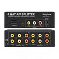 Shinybow SB-3714 4 Way A/V Splitter Distribution Amplifier