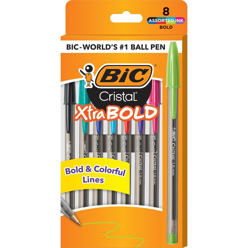 BIC Cristal Xtra Bold Ballpoint Pen - 8Pk