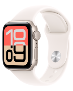 Apple Watch SE 3 GPS + Cellular 40mm Starlight Aluminum Case with Starlight Sport Band - M/L