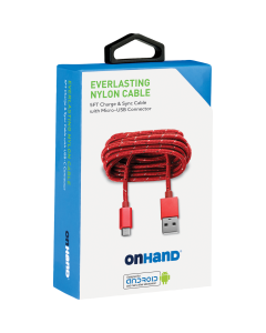 OnHand 5ft USB-A to Micro USB Cable Red