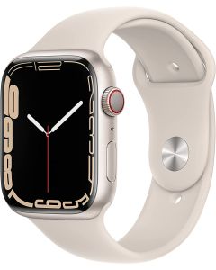 (Open Box) Apple Watch Series 7 GPS + Cellular 45mm - Starlight Aluminum Case with Starlight Band