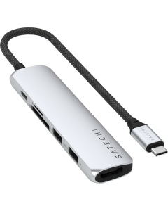 Satechi 6-in-1 USB-C Slim Multiport Adapter - Silver