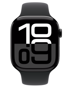 (OPEN BOX) Apple Watch Series 10 GPS 46mm Jet Black Aluminum with Black Sport Band - S/M